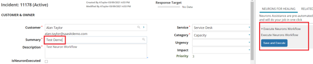 List of matching Quick Actions.